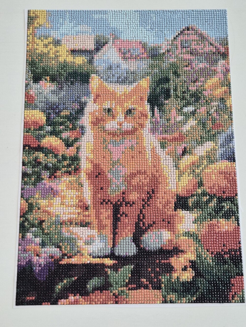 3/$15 Diamond Art Completed Painting Cat And Flowers